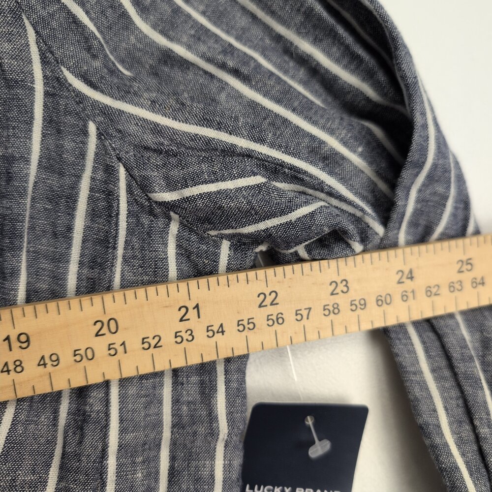 Lucky Brand Linen-Blend Striped Single-Button Blazer L - Picture 12 of 12